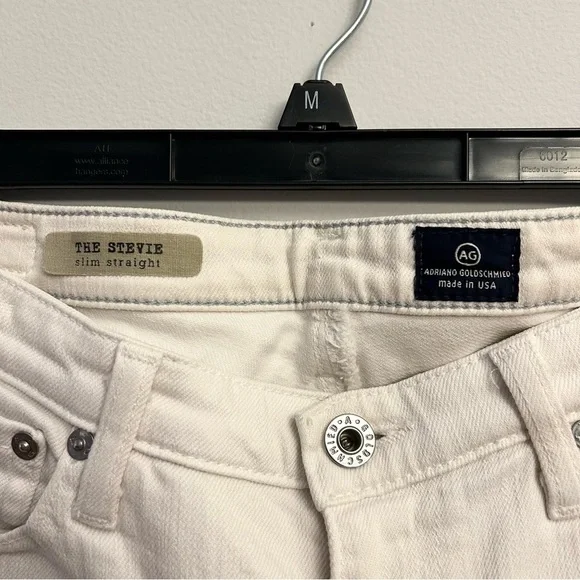 Ag Adriano Goldschmied Women’s White Straight Leg Jeans The Stevie Size 28R - Picture 3 of 12